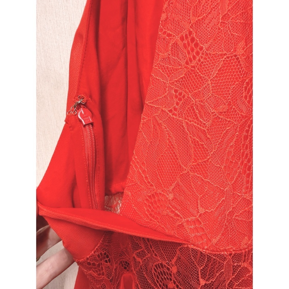 Anthropologie Red Tiered High Low Lace V Neck
Dress, Size Small - Picture 11 of 13